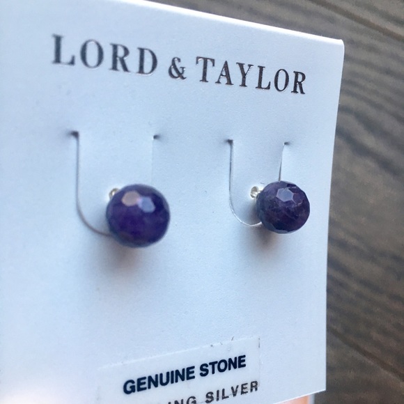 💜 NIB Lord & Taylor Sterling Silver Earrings - Picture 6 of 7